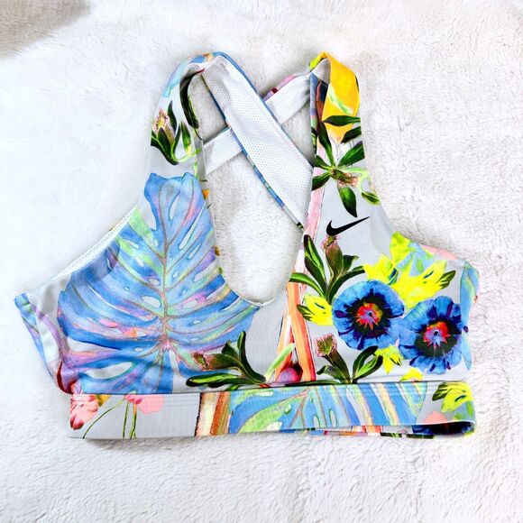 Nike Athlete Sports Bra Lot Of 2 Small Floral and  Striped - Picture 2 of 8